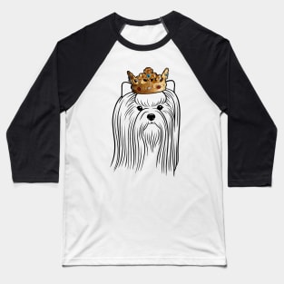 Biewer Terrier Dog King Queen Wearing Crown Baseball T-Shirt